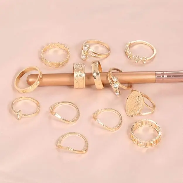 Pinapes Fashion Boho Midi Finger Ring Set for Girls (Set of 13) - Image 5