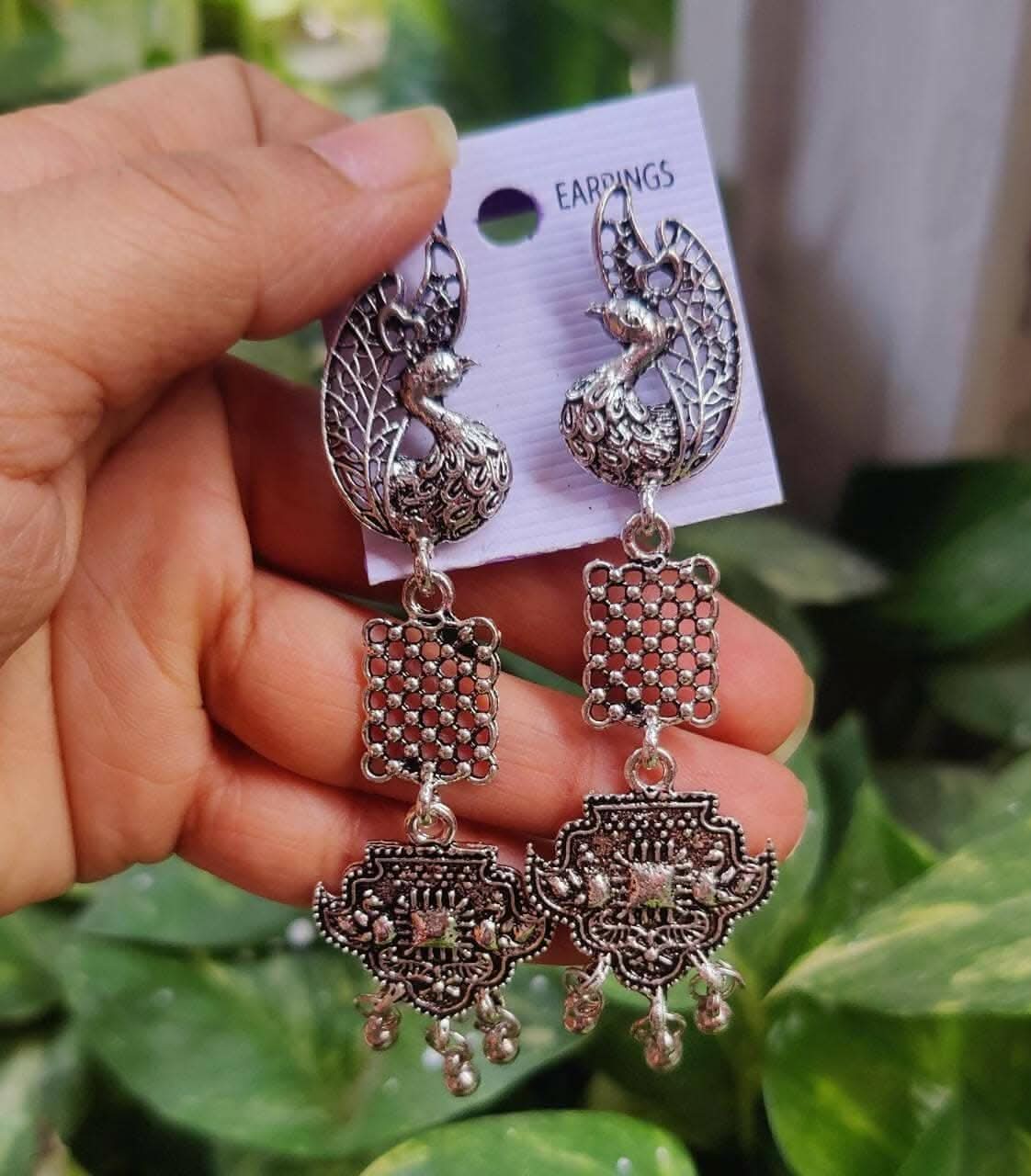 Pinapes Handcrafted Hamsa Jhumka Earrings – Elegant Traditional Danglers for Women (Set of 2)