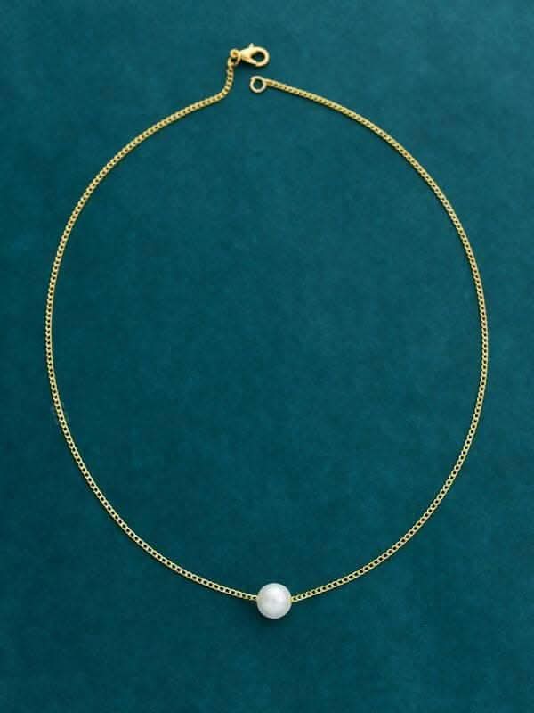 Pinapes Single Chain Pearl of love Pendant with Gold Plated Necklace For Stylish Party / Daily / Wear(pack of 2) - Image 4