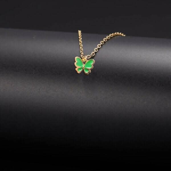 Pinapes Statement Butterfly Green Necklace with a Large Pendant (pack of 2) - Image 4