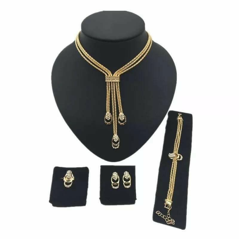 Pinapes AD Vintage Jewelry Set – Necklace, Earrings, Bracelet & Ring