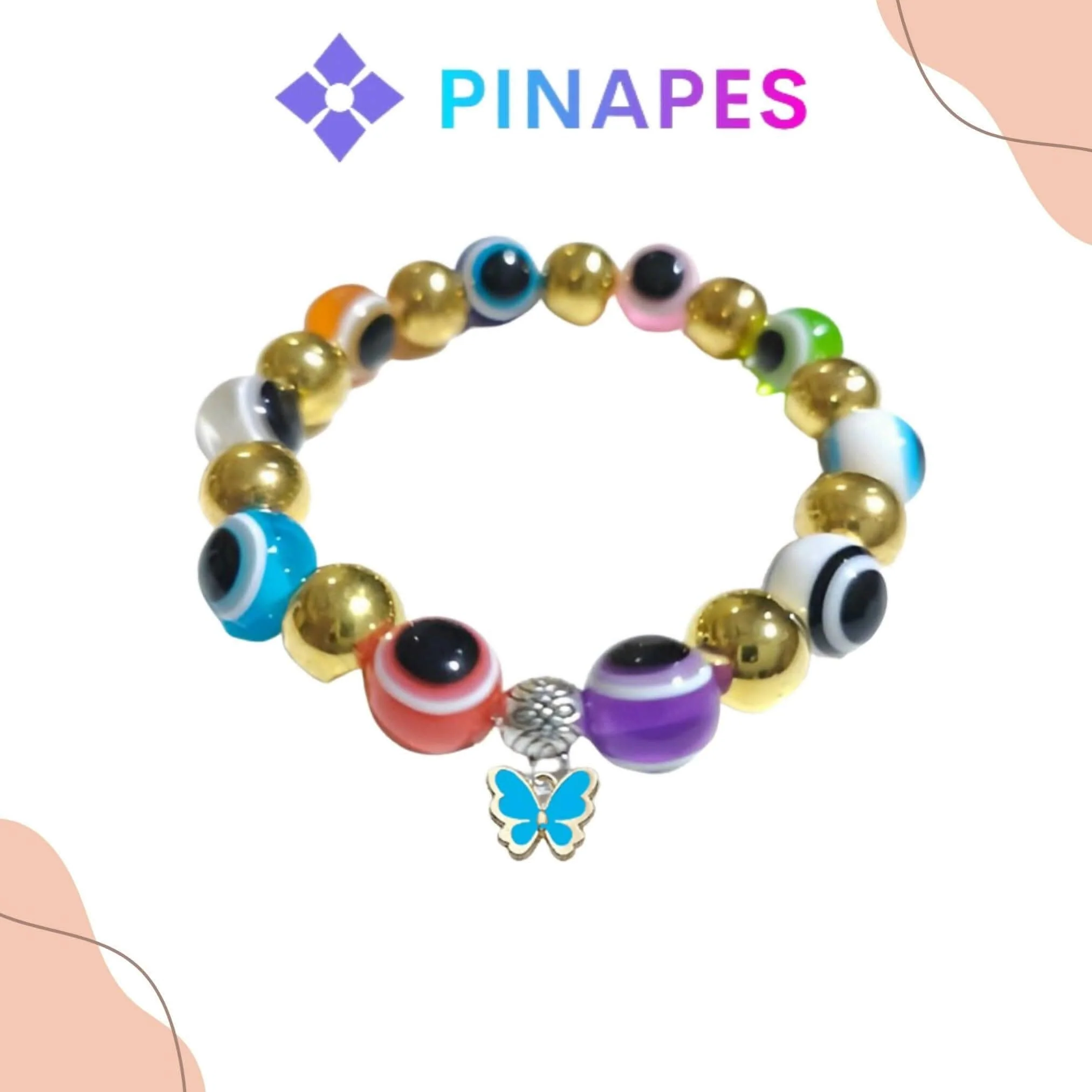 Pinapes Stylish Evil Eye Bracelet (Multicolor, pack of 2)