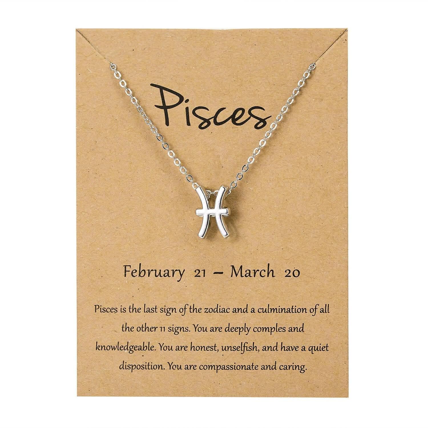 Pinapes Zodiac Star Sign Constellation Jewellery Necklace Pendant for Women and Girls