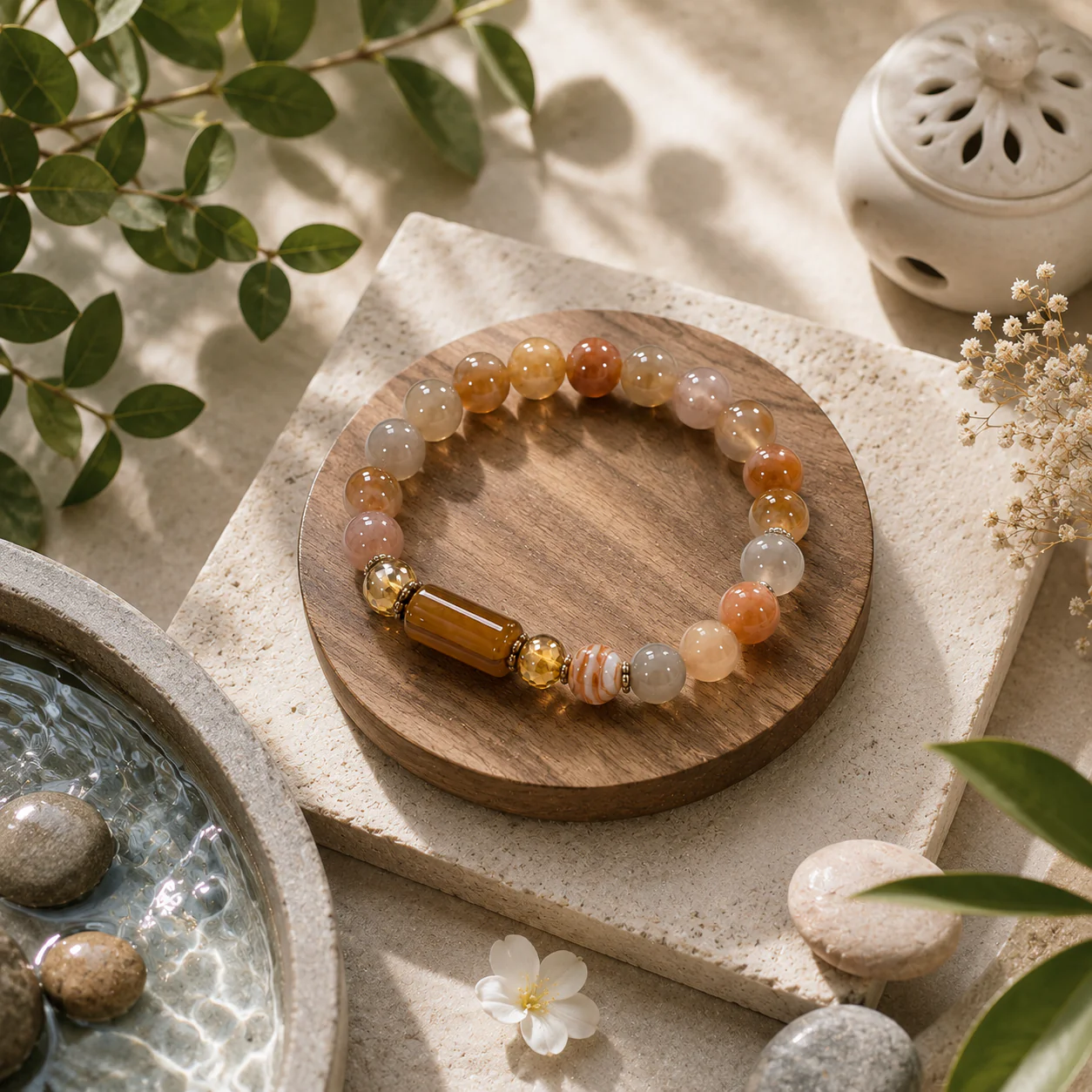 Pisces Rashi Bracelet (Meena Rashi-మీనా రాశి)– Semi Precious Gemstone Beaded Bracelet for Energy, Strength & Positivity - Image 5