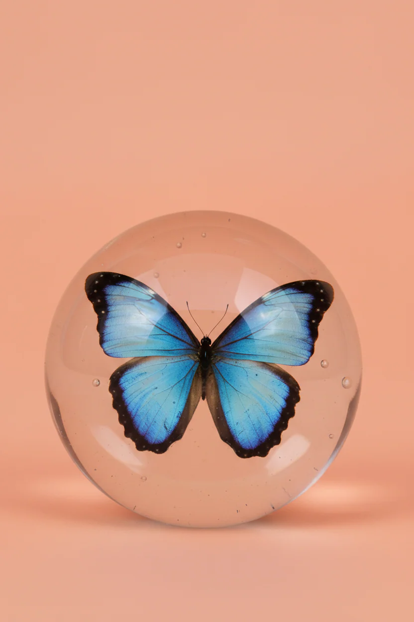 Plastic Magnetic Fridge Sticker (Butterfly Printed) - 1 Pc (Assorted colors)