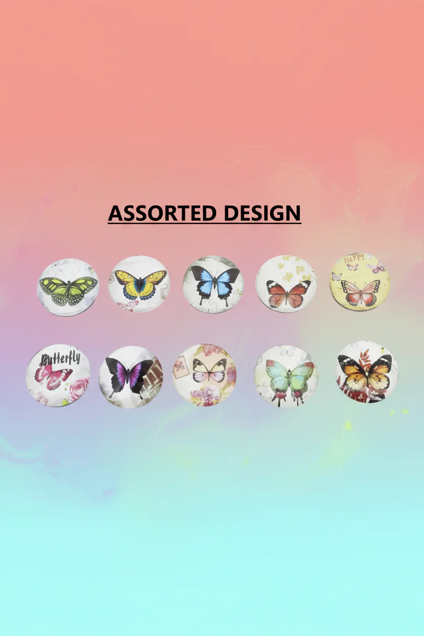 Plastic Magnetic Fridge Sticker (Butterfly Printed) - 1 Pc (Assorted colors) - Image 6