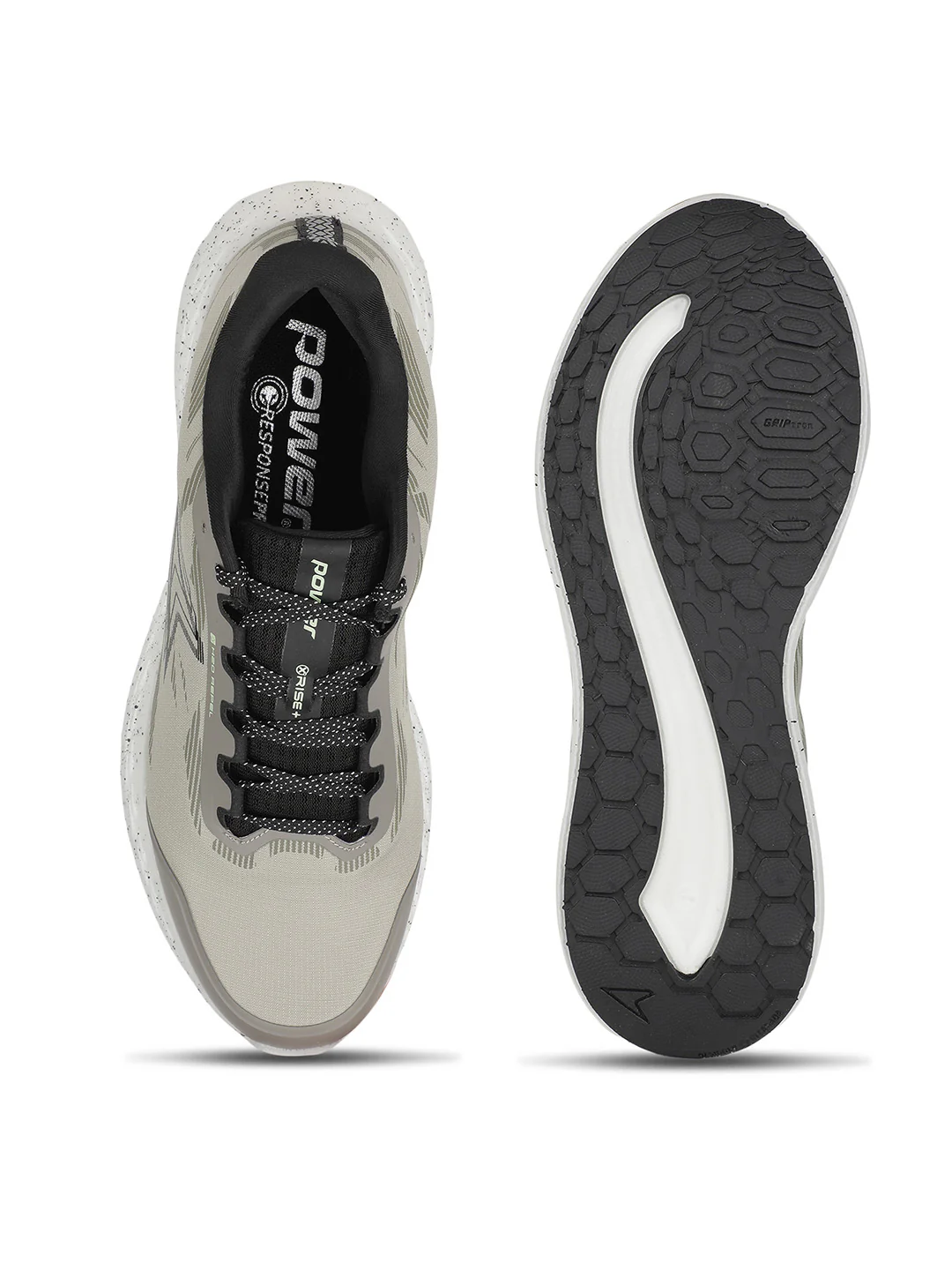 Power Men Beige Lace-up Oxford Sports Shoes - Image 4