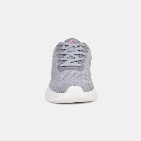 Power Women Grey Lace-up Oxford Sports Shoes - Image 3