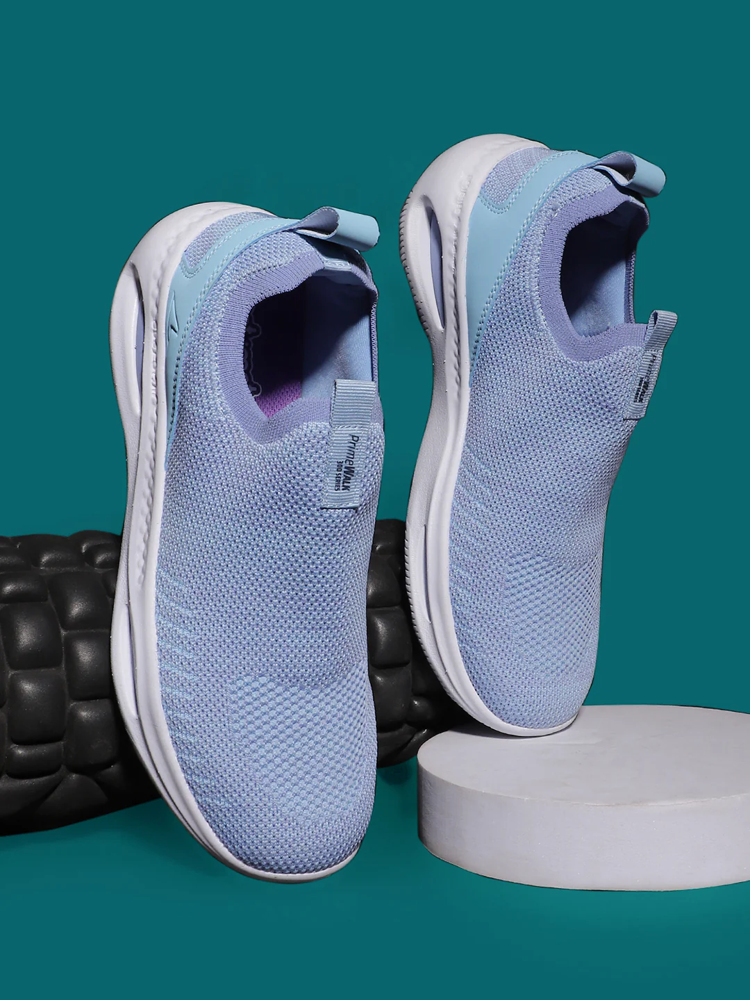 Power Women Light Blue Slip-on Oxford Sports Shoes - Image 6