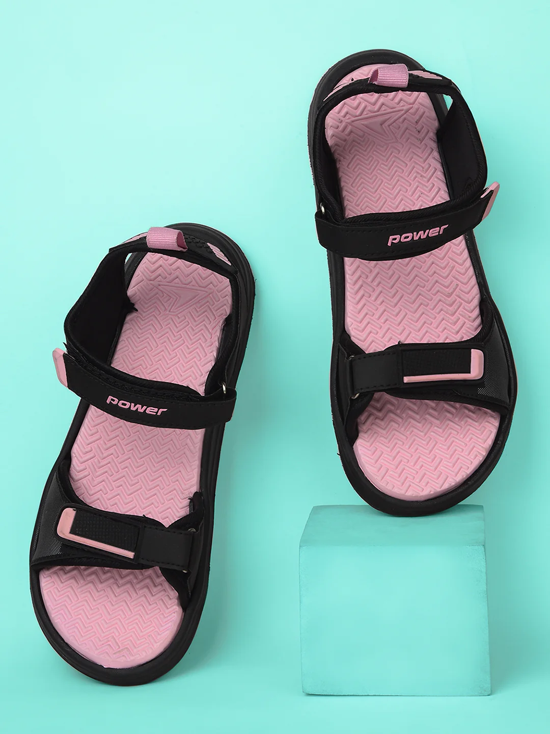 Power Women Pink Velcro Strap Sporty Sandal - Image 6