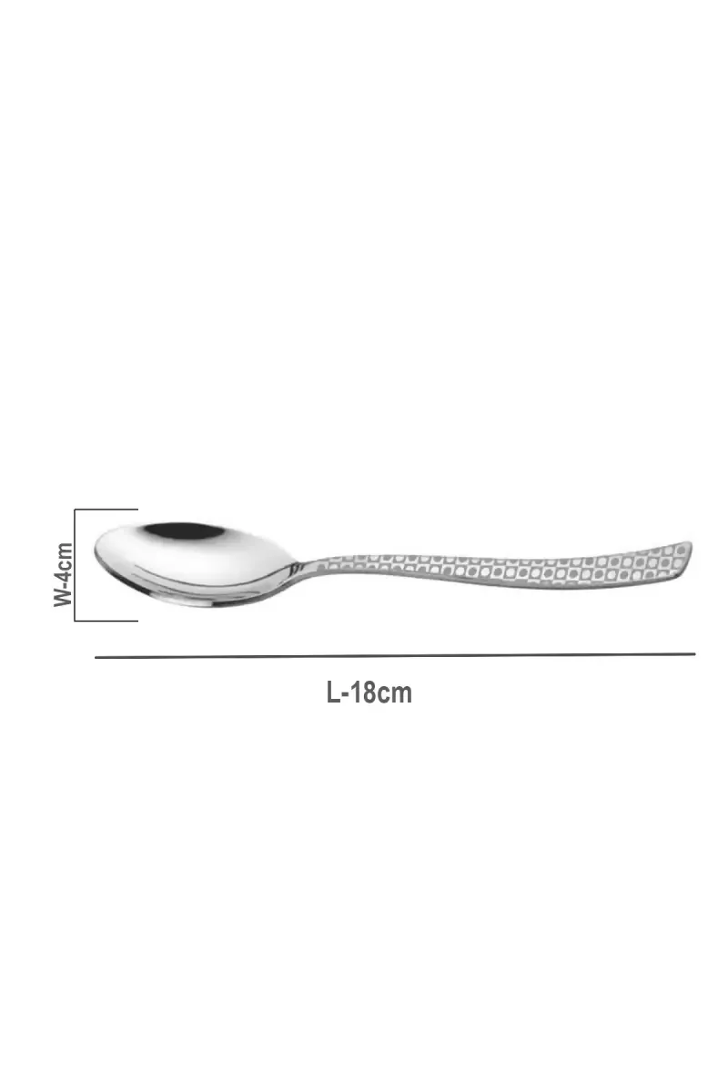 Prabha Stainless Steel Allure Dessert Spoon Set - 18cm - Image 2
