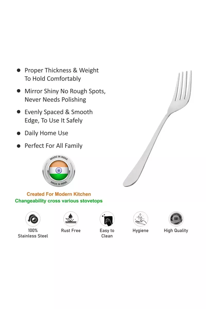 Prabha Stainless Steel Royal Baby Fork Set - 16cm - Image 3