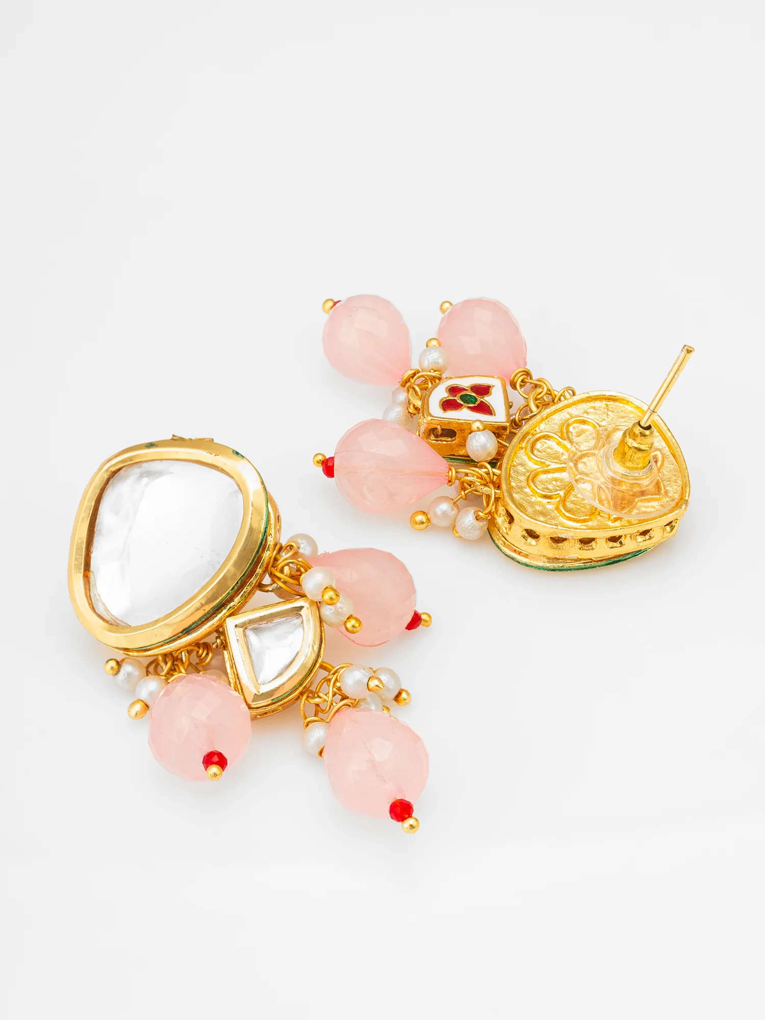 Premium Pink Bead Earrings - Image 2