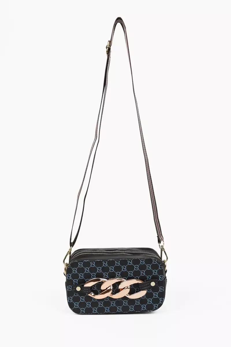 Printed Casual Sling Bag for Women - Black - Image 5