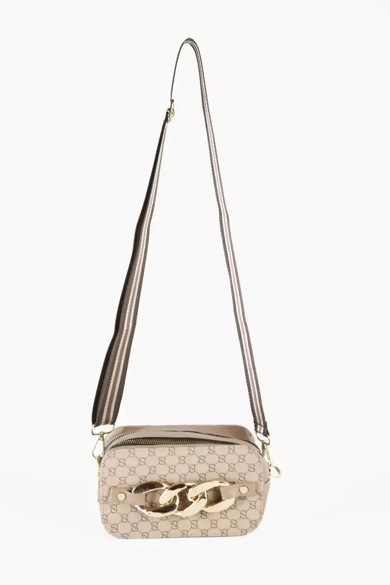 Printed Casual Sling Bag for Women - Khaki - Image 6