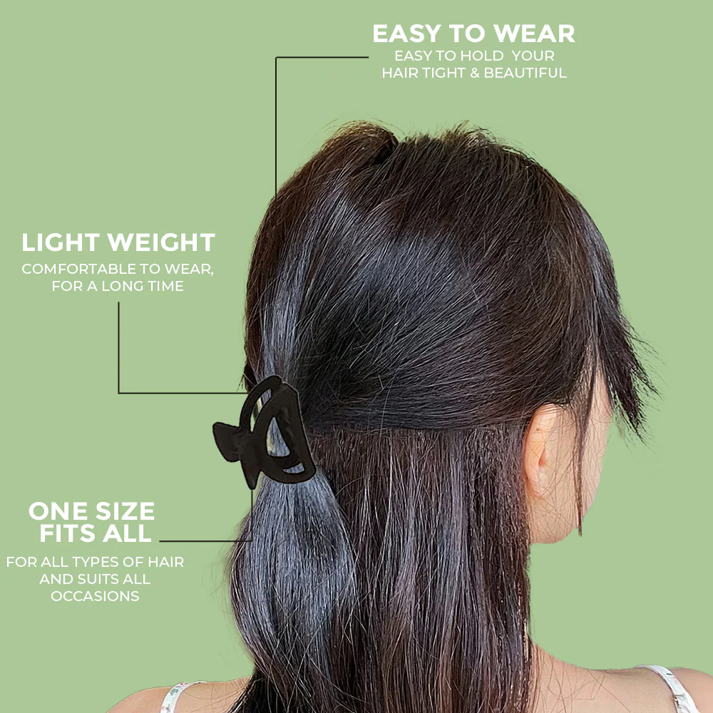 Prolume Black Hair Clutchers Clips For Hair Accessories For Women Girl Hair Clutchers Stylish & Durable In Different Shape - Image 2