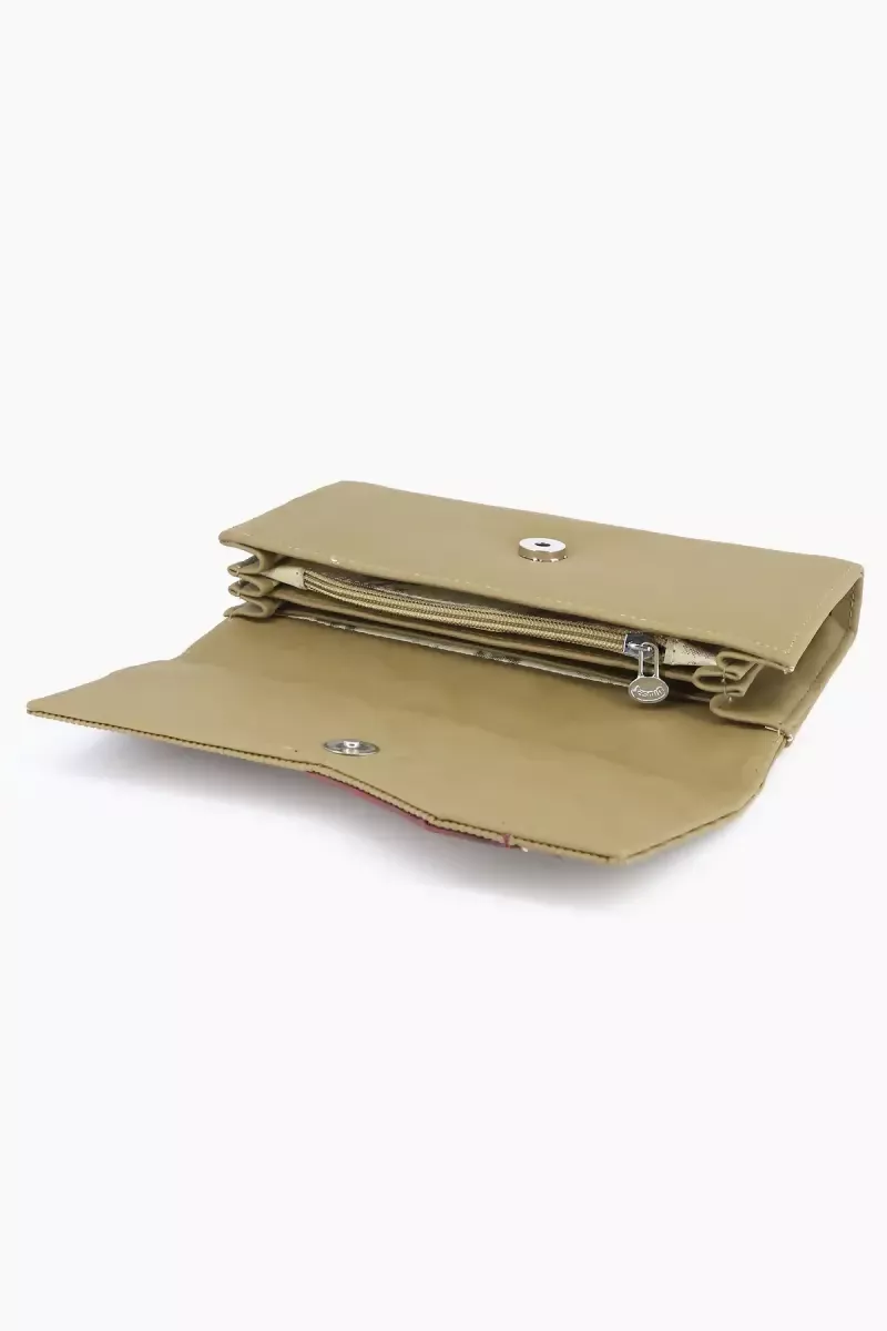 PU Solid Casual Purse for Women - Light Brown - Image 3