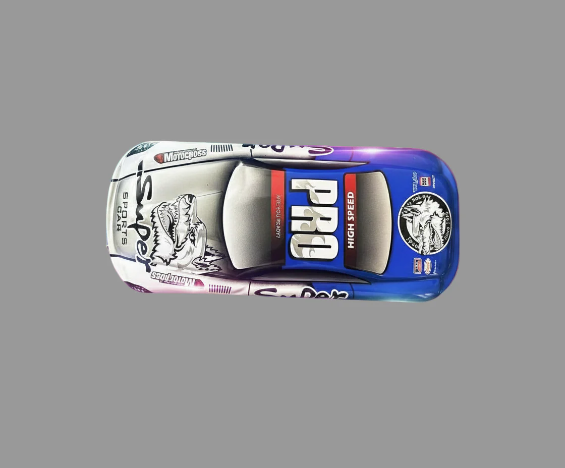Qips Printed Double Layered Car Design Pencil Case | High-Speed Sports Car Style Stationery Pouch for Kids (Blue) - Image 7