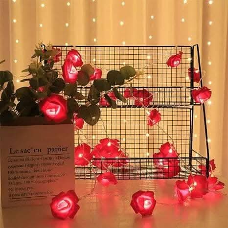 Red Rose Flower LED String Lights (14 Roses) - Image 3