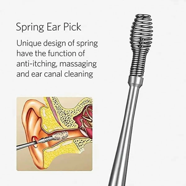 Reusable Ear Wax Removal Tool Kit Stainless Steel Ear Cleaner Earpick Set with Storage Box & Ear Curet for Safe Ear Cleaning - Image 3