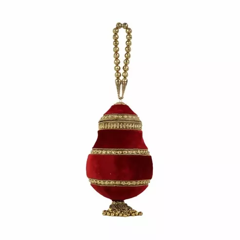 Royal Red Velvet Potli – Handcrafted Bridal & Festive Purse with Gold Embellishments - Image 6