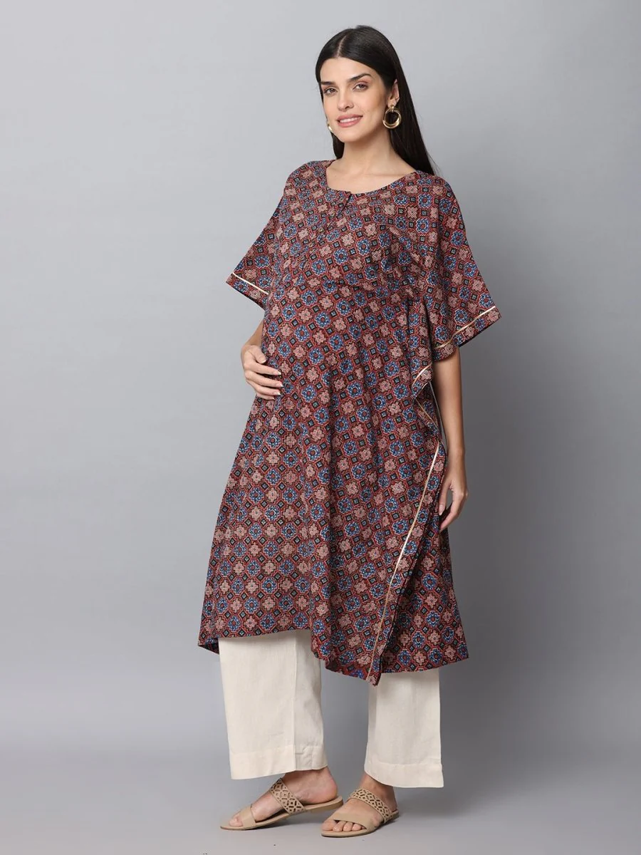 Rudra Maternity and Nursing Kaftan Kurta Set - Image 2