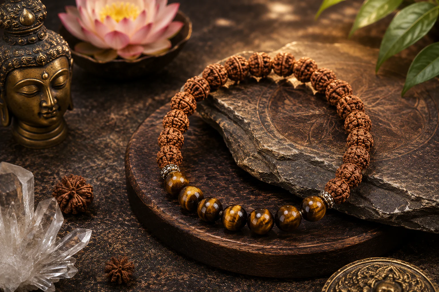 Rudraksha Gems Energy Bracelet – Natural Beads for Protection, Balance & Positive Energy - Image 2