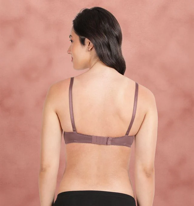 Susie 3/4th coverage Rose Taupe Bottom Lace Trim With CharmPadded Adjustable Detachable Multiway Wired Bra - Image 5