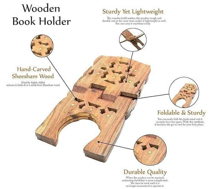 Santarms 13 inch Wooden Book Stand - Image 4