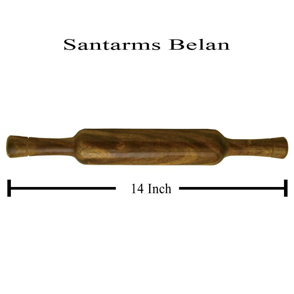 Santarms Handmade Wooden Chakla Belan Set (Brown) - Image 3