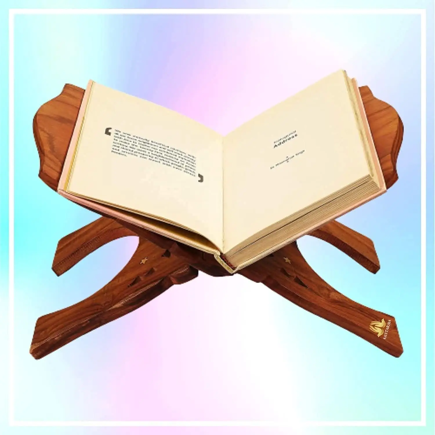 Santarms handmade wooden fordable books quran sharif (wooden) - Image 3