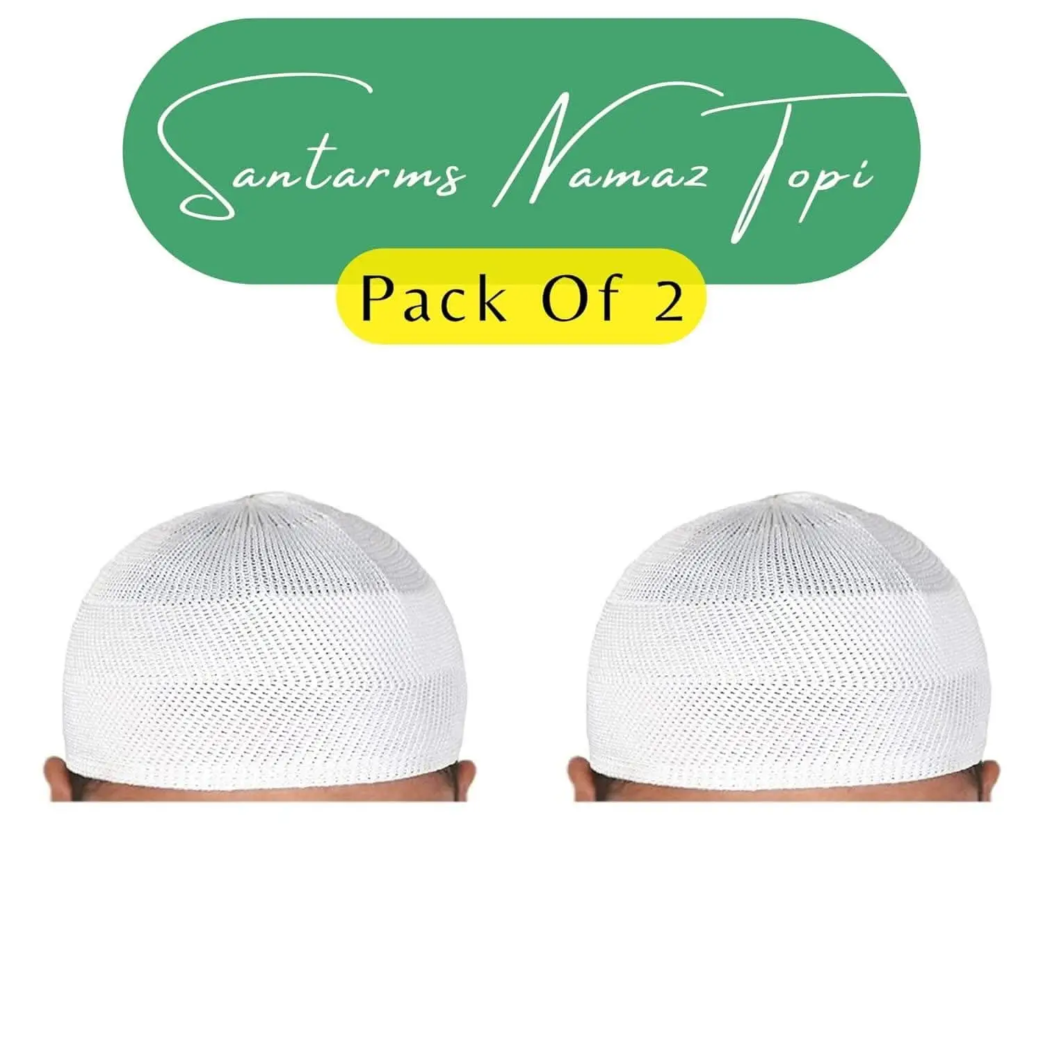 Santarms islamic prayer kufi muslim cap (pack of 2) - Image 2