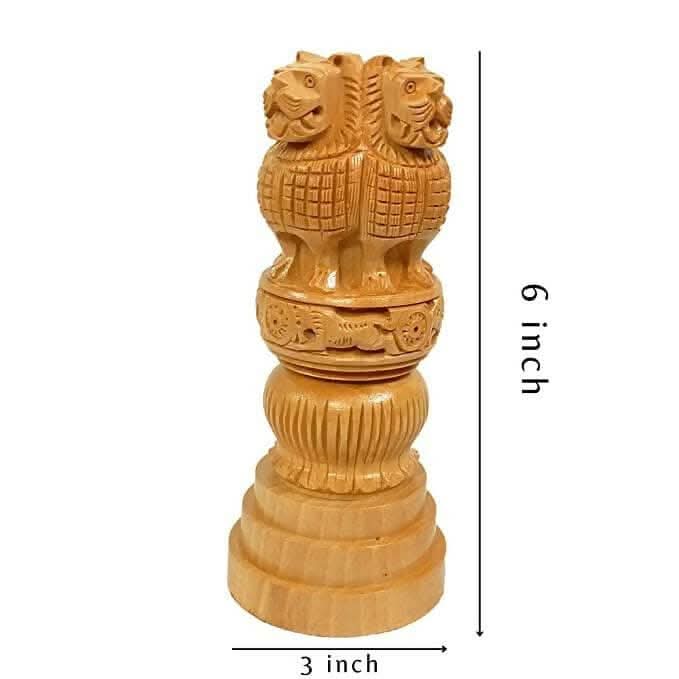 santarms Wooden Ashoka Stambh (6 inches) - Image 3