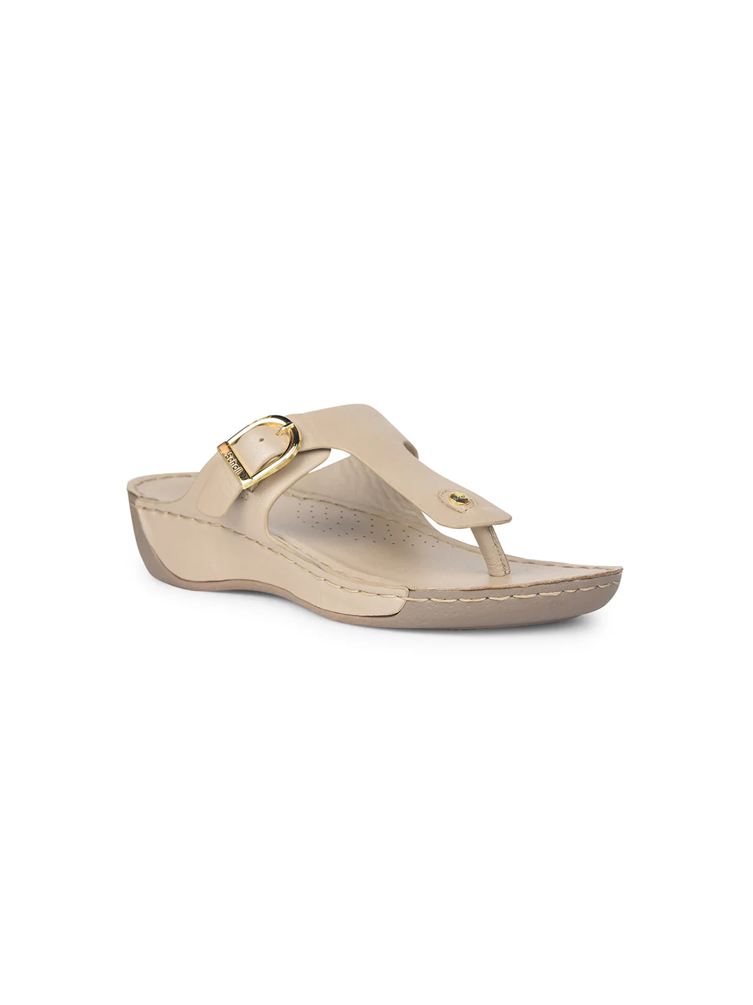 Scholl Women Gold Wedge Heel Thong Sandal - Image 3