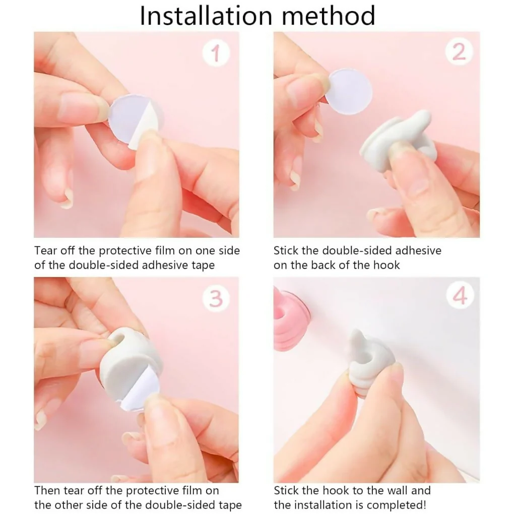 Self-Adhesive Silicone Thumb Hooks Multi-Use Wall Holders for Keys, Cables & Accessories - Image 4