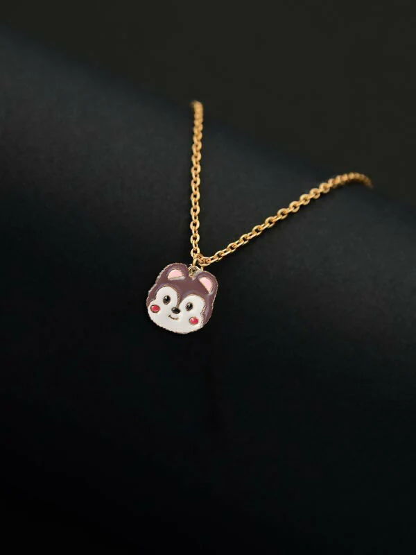 Set of 2 Cute Husky & Rainbow Pendant Necklaces – Gold-Plated Adorable Jewelry - Image 3