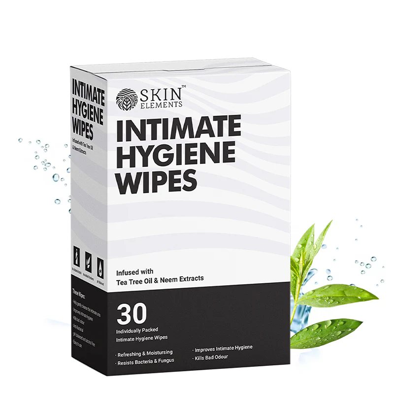 Skin Elements Intimate Hygiene Unisex Wipes | Pack of 30 Individually Wrapped Wipes | pH-Balanced with Tea Tree Oil | Controls Bad Odor | Travel-Friendly & Gentle Cleansing for Daily Freshness - Image 4