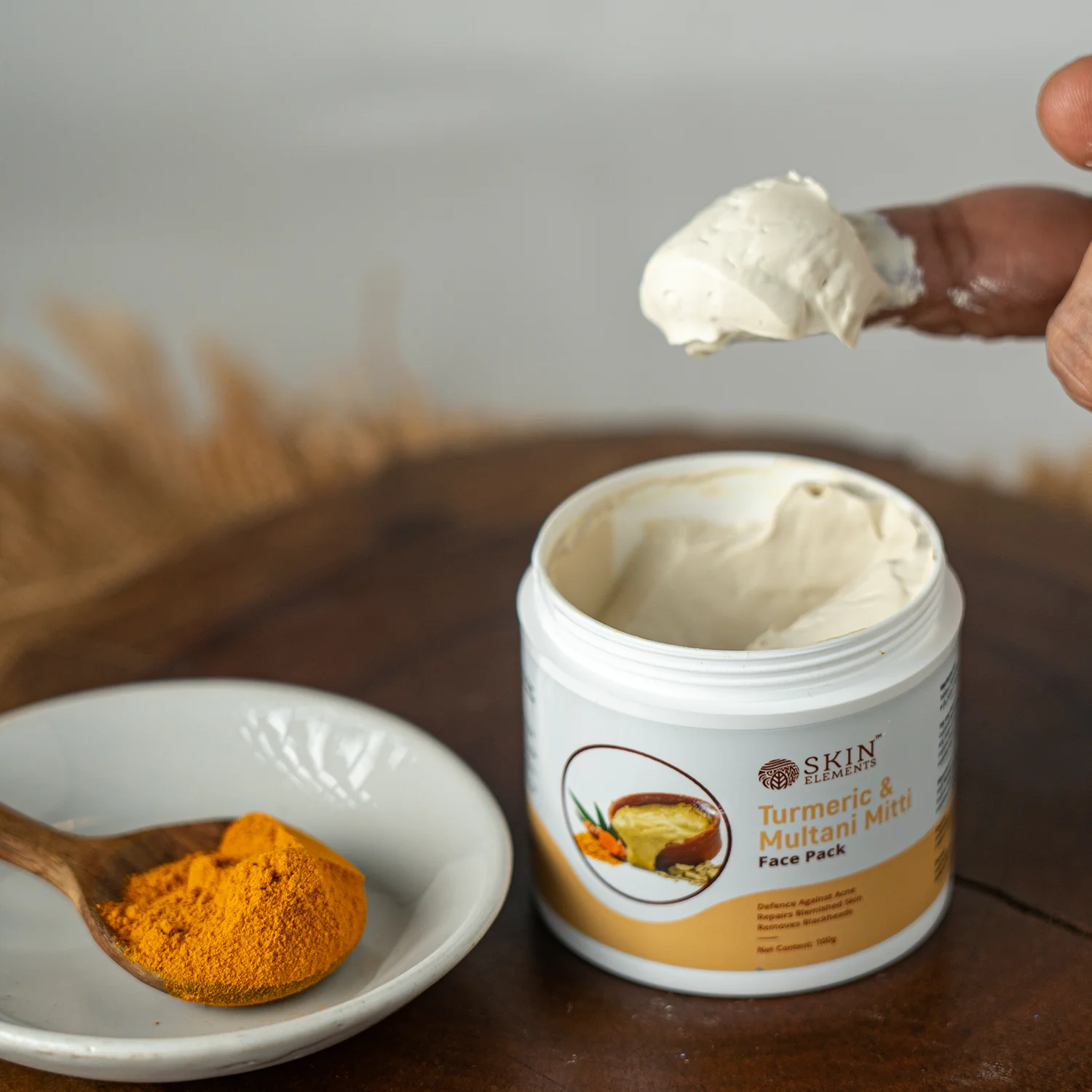 Skin Elements Turmeric (Haldi) & Multani Mitti Face Mask Pack | Ubtan Face Pack | Acne & Blackheads removal - Image 10