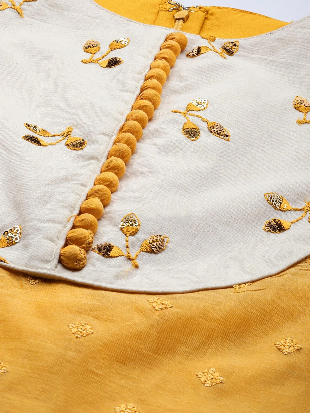Bollywood Vogue Ready To Wear Yellow Embroidered Gharara suit - Image 3