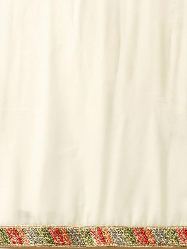 Bollywood Vogue Ready To Wear Off White N Maroon Embroidered Layered Gharara Suit - Image 6