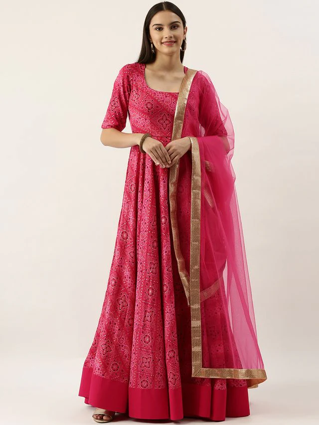 Bollywood Vogue Ready To Wear Pink Floor Length Anarkali Suit