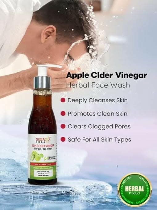 SUBAXO Herbal Apple Cider Vinegar Face Wash, skin Glowing, Deep Cleansing, Oil Control face wash For Women & Men (200ml) - Image 4