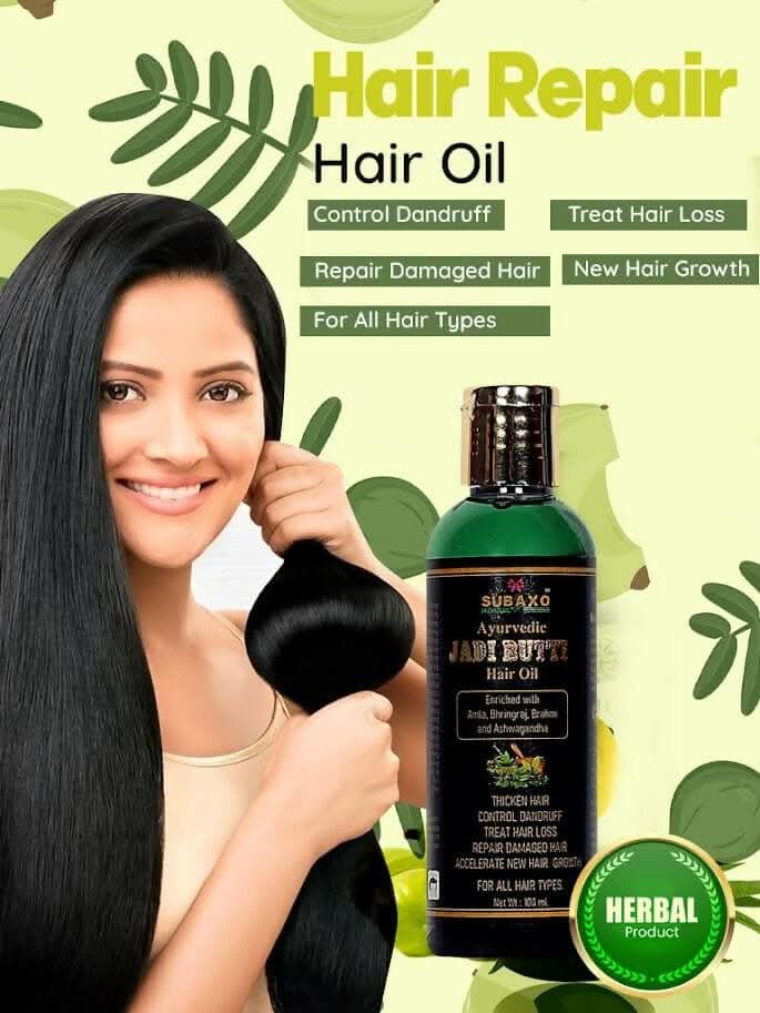 SUBAXO Herbal Hair Oil Repair Damage Hair & Promotes Hair Growth, Jadi Buti Hair Oil (100ml x 2, Pack Of 2) - Image 4