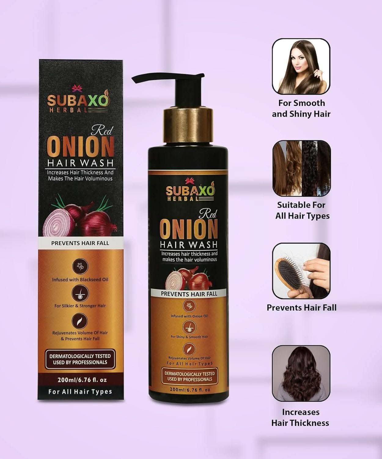SUBAXO Red Onion Herbal Hair Wash (120ml) & Aloe Vera Herbal Face Gel (120ml) Combo - Image 5