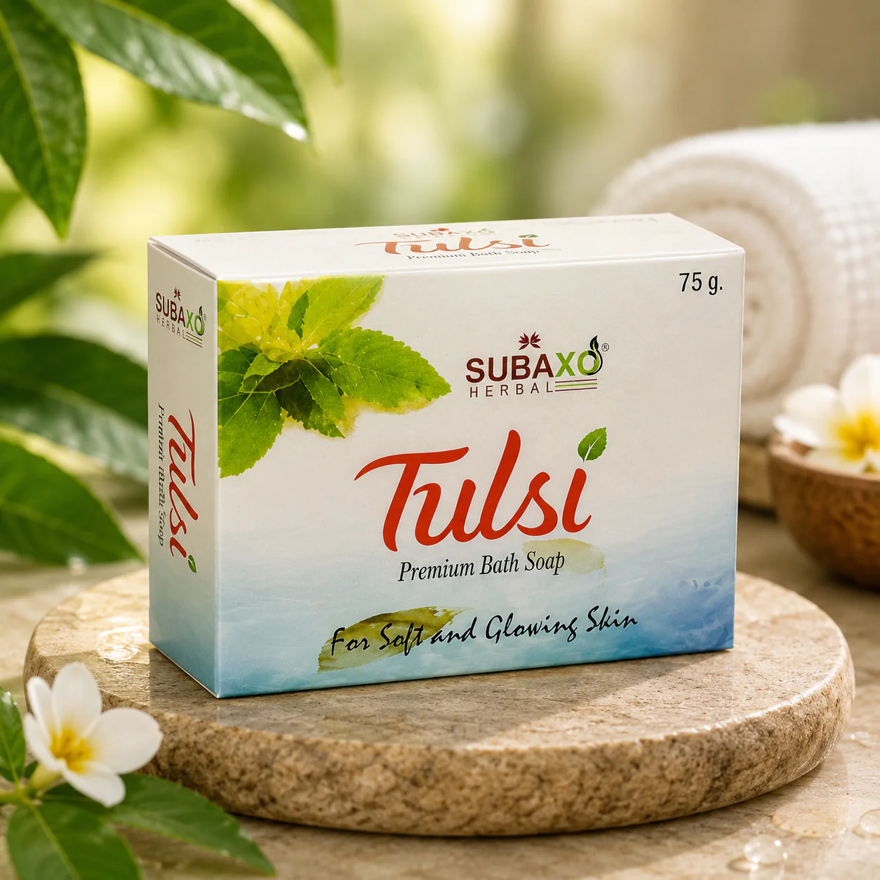 SUBAXO Tulsi Bath Soap Duo Glowing Skin (6x75g,Pack Of 6)