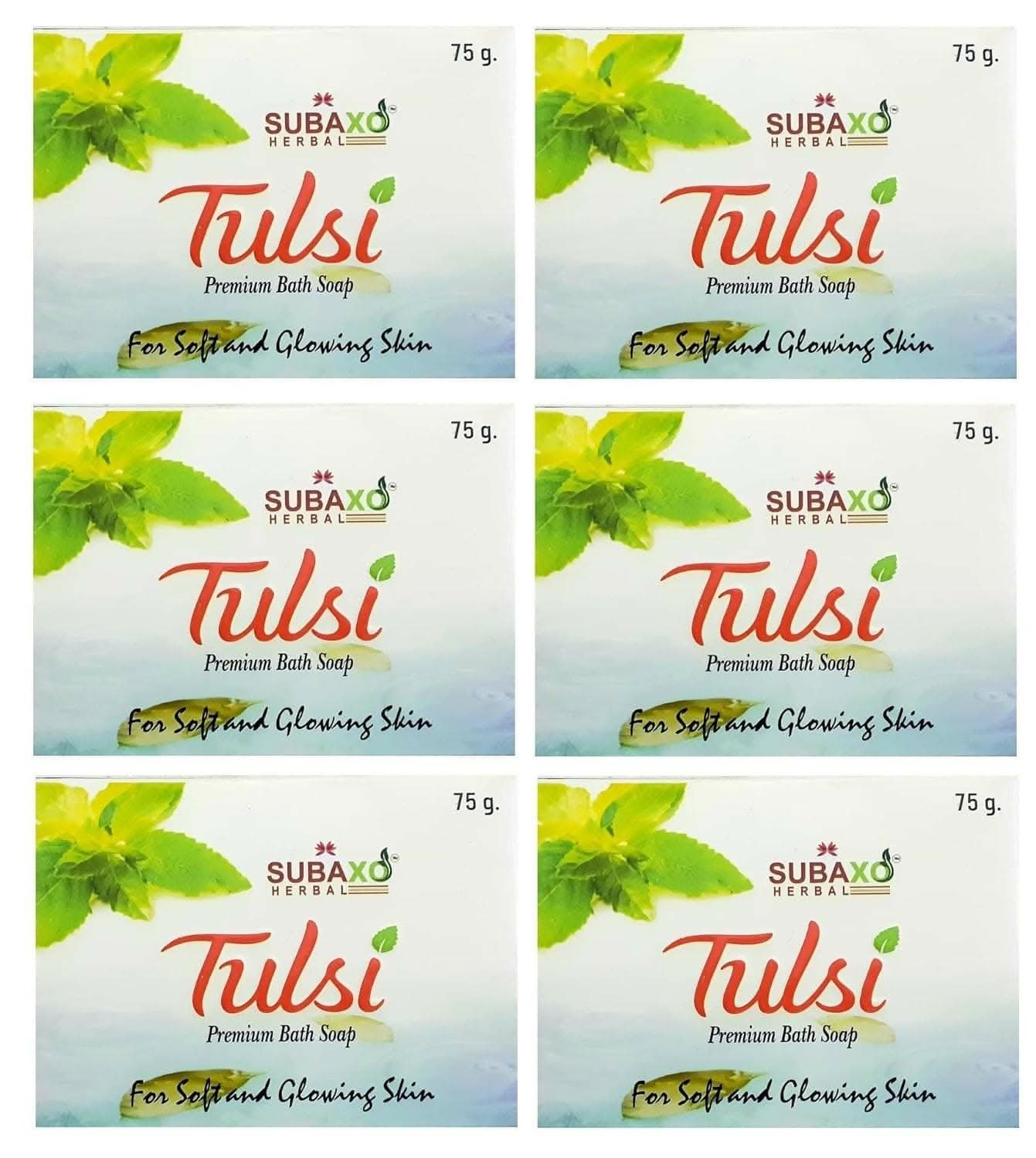 SUBAXO Tulsi Bath Soap Duo Glowing Skin (6x75g,Pack Of 6) - Image 3