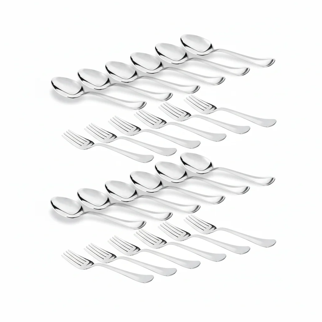 Sumeet Stainless Steel Dessert Fork & Spoon Set - 24pcs - Image 3