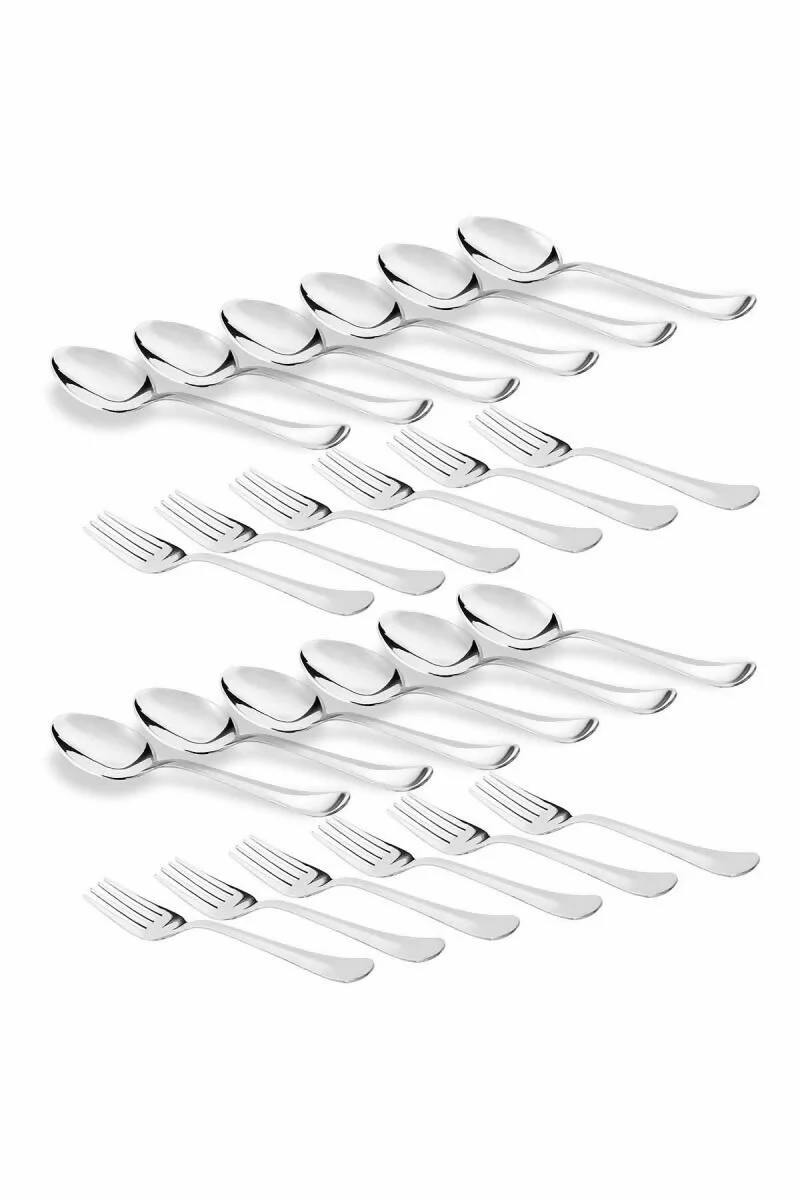Sumeet Stainless Steel Dessert Fork & Spoon Set - 24pcs - Image 5