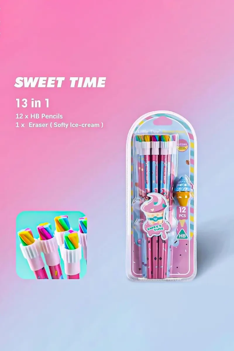 Sweet Time Ice Cream Themed Pencil set Pencil & Eraser - Image 2