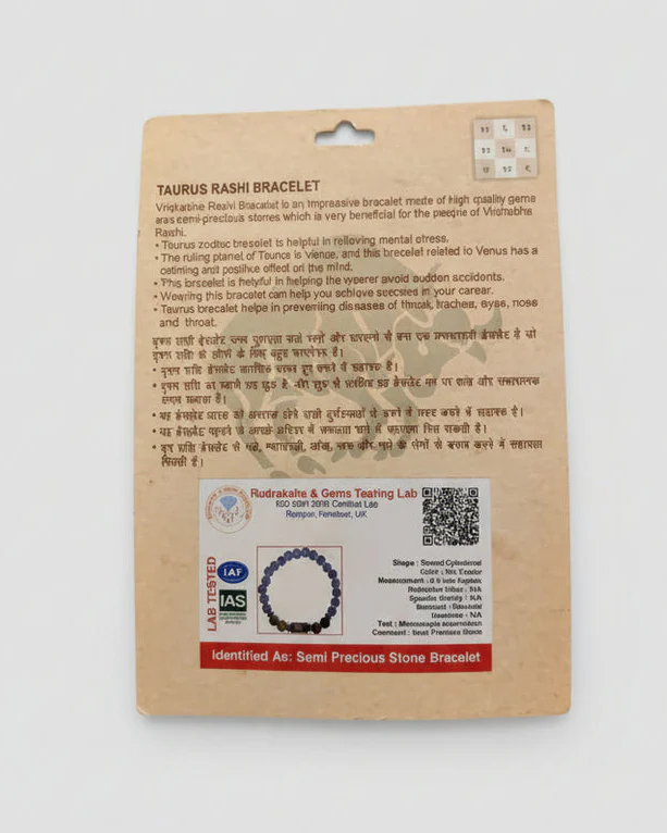 TAURUS RASHI BRACELET (Vrushabh Rashi-వృషభ రాశి)– Semi Precious Gemstone Beaded Bracelet for Energy, Strength & Positivity - Image 4